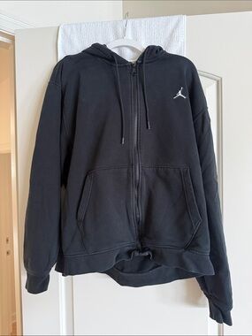 Woman’s Jordan Black Full-Zip Hoodie with White Jumpman